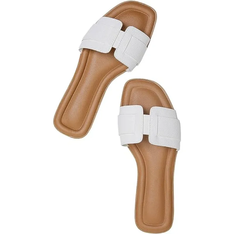 Classic Dual Strap Slide Sandals For Women