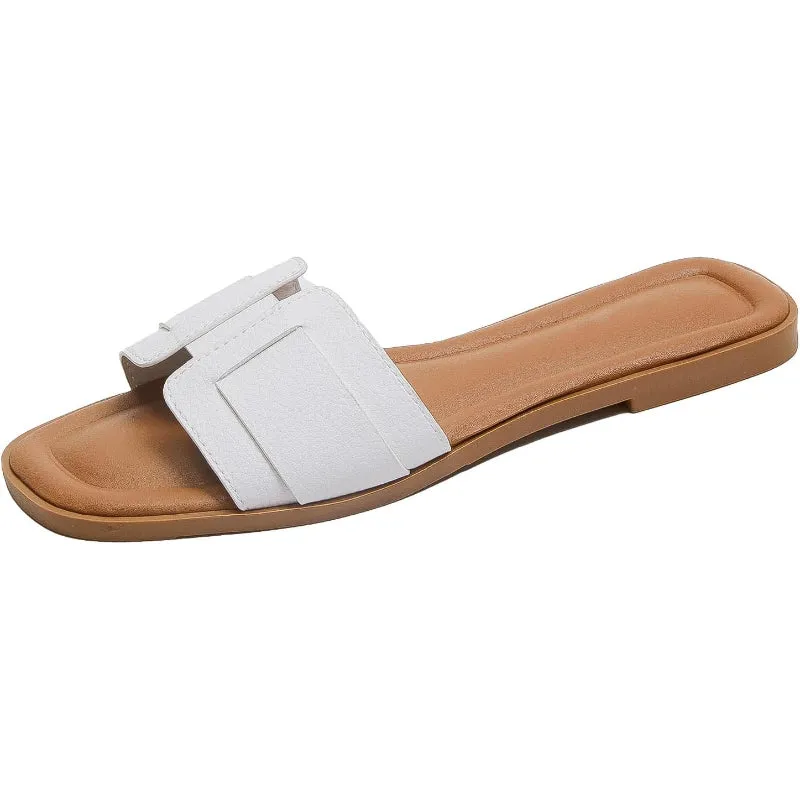 Classic Dual Strap Slide Sandals For Women
