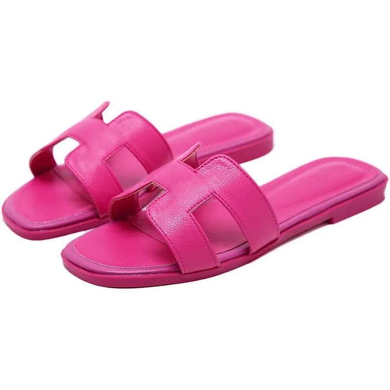 Classic Dual Strap Slide Sandals For Women