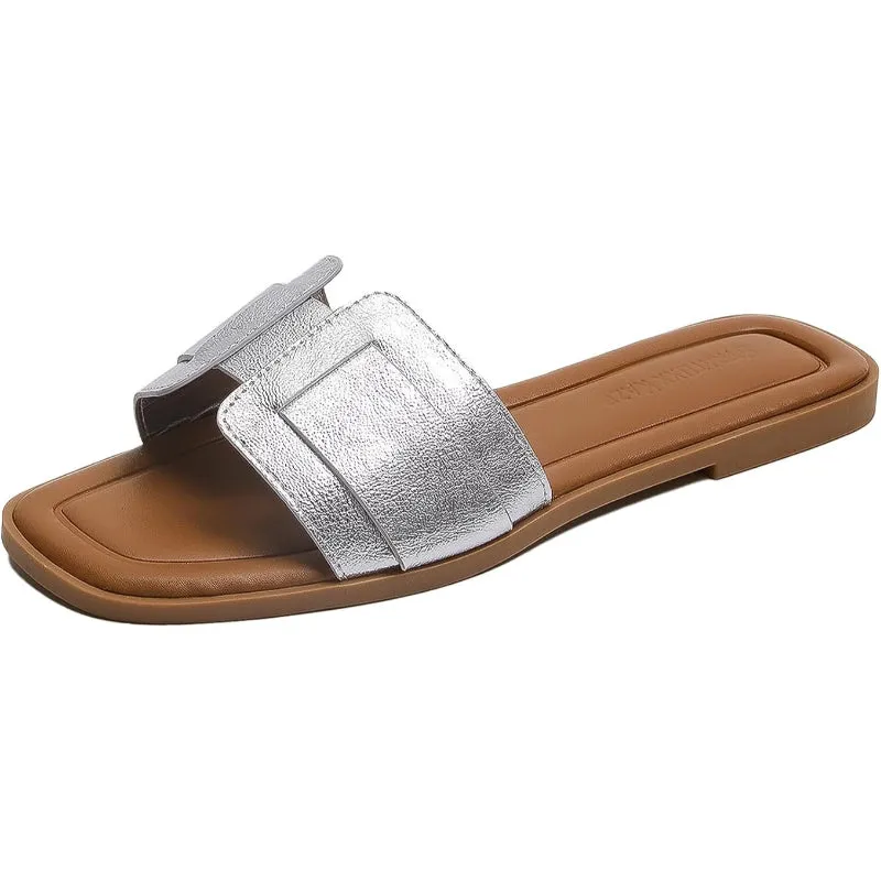 Classic Dual Strap Slide Sandals For Women