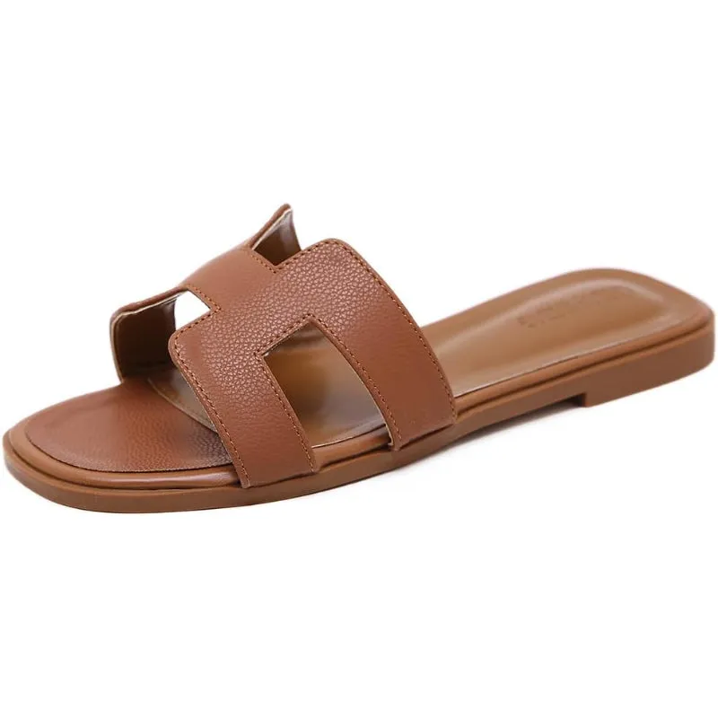 Classic Dual Strap Slide Sandals For Women