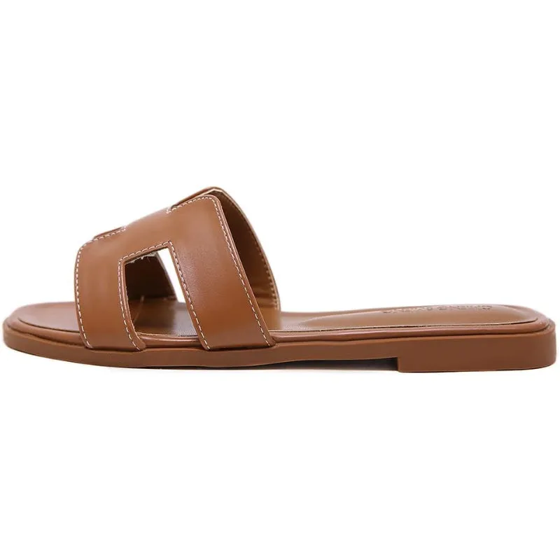 Classic Dual Strap Slide Sandals For Women