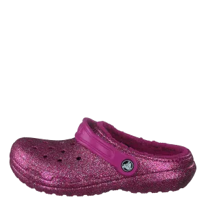 Classic Glitter Lined Clog Kids Fuchsia Fun / Multi