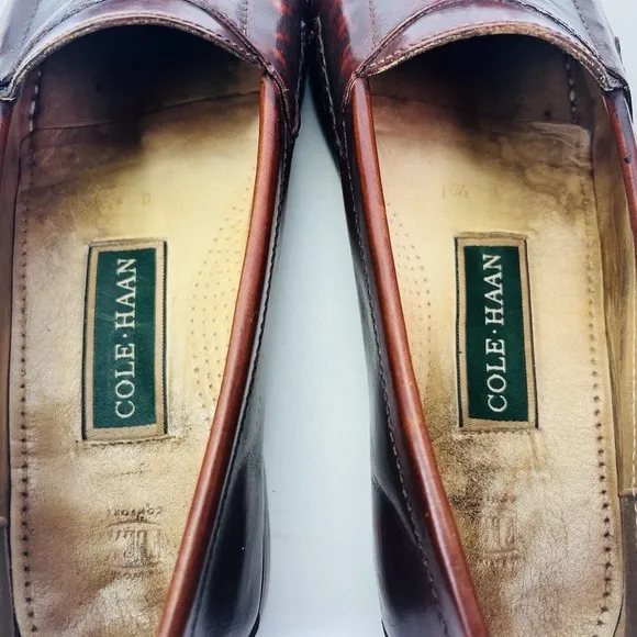 Cole Haan GREEN LABEL Men's Tasseled Loafers Size 10.5‎ Burgundy