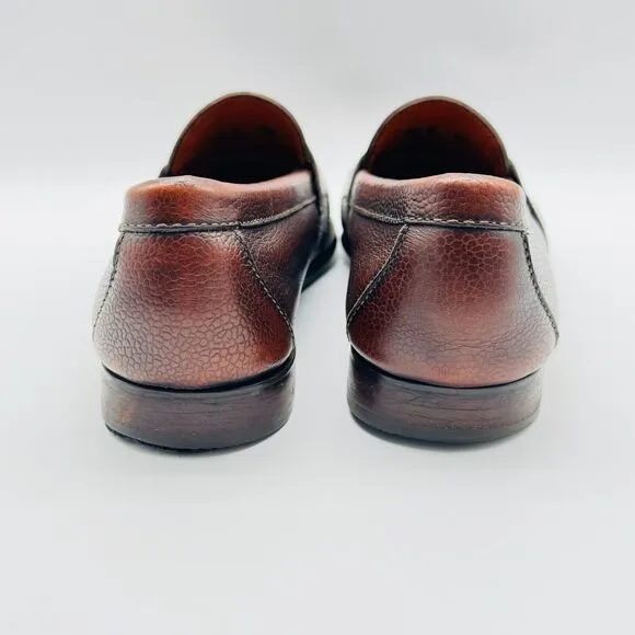 Cole Haan Loafers Mens 10.5 Brown Pebbled Leather Penny Casual Vintage Shoes