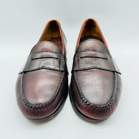 Cole Haan Loafers Mens 10.5 Brown Pebbled Leather Penny Casual Vintage Shoes
