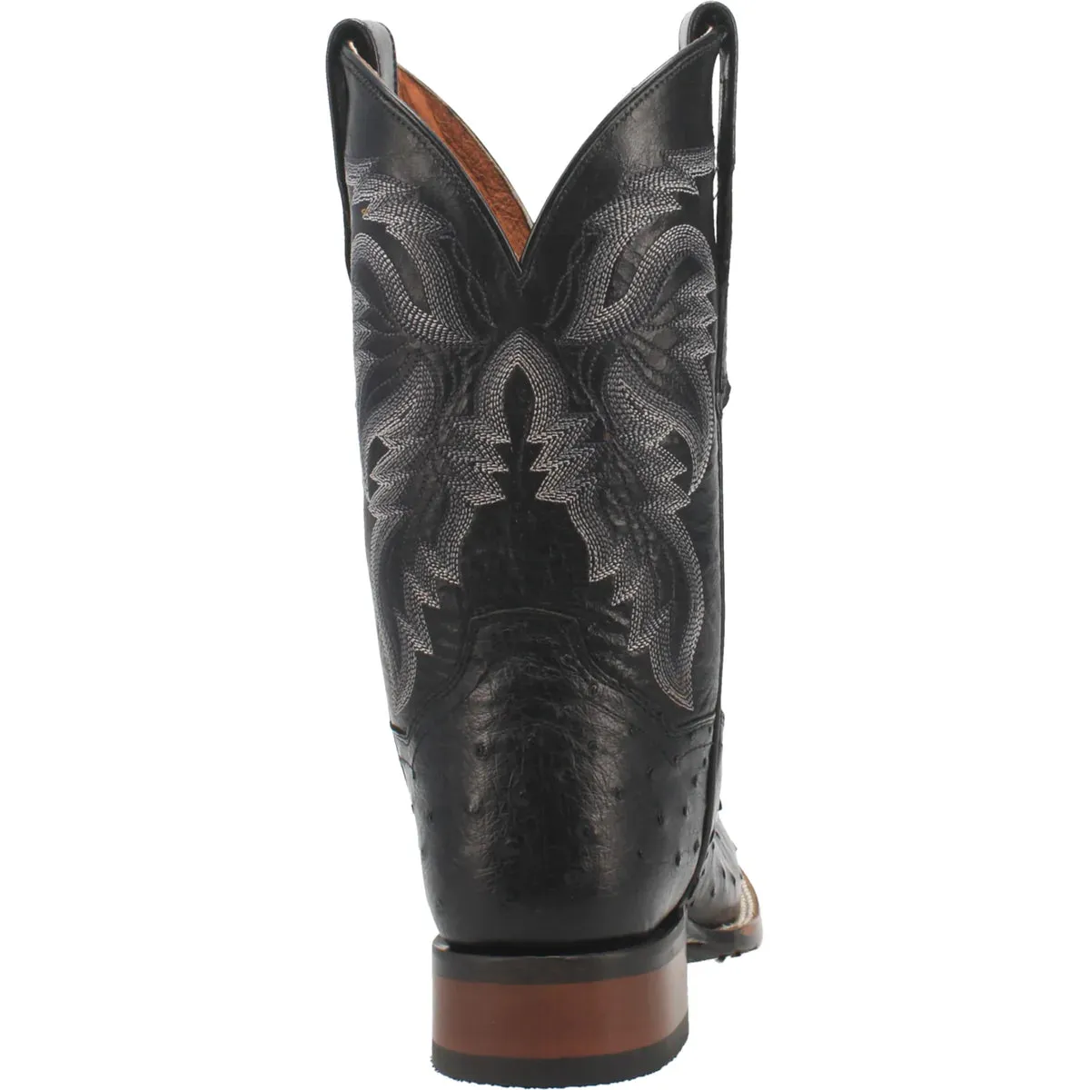 Dan Post Men's Alamosa Black  Full Quill Ostrich Boot | Dp4873