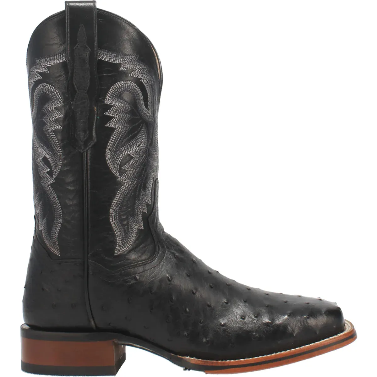 Dan Post Men's Alamosa Black  Full Quill Ostrich Boot | Dp4873