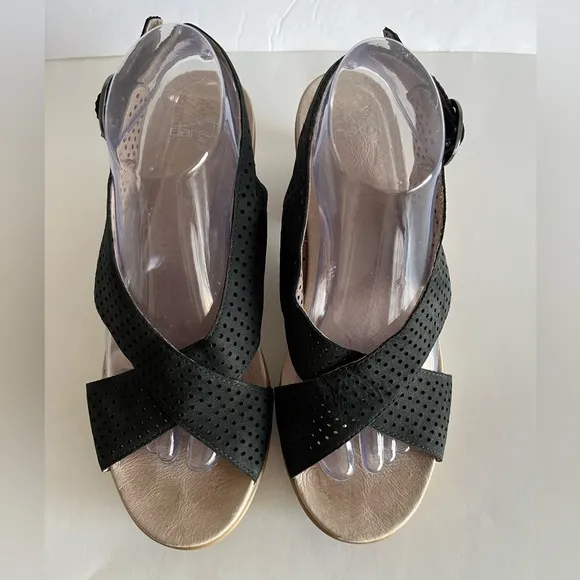 Dansko Jacinda wedge slingback black sandals black 41