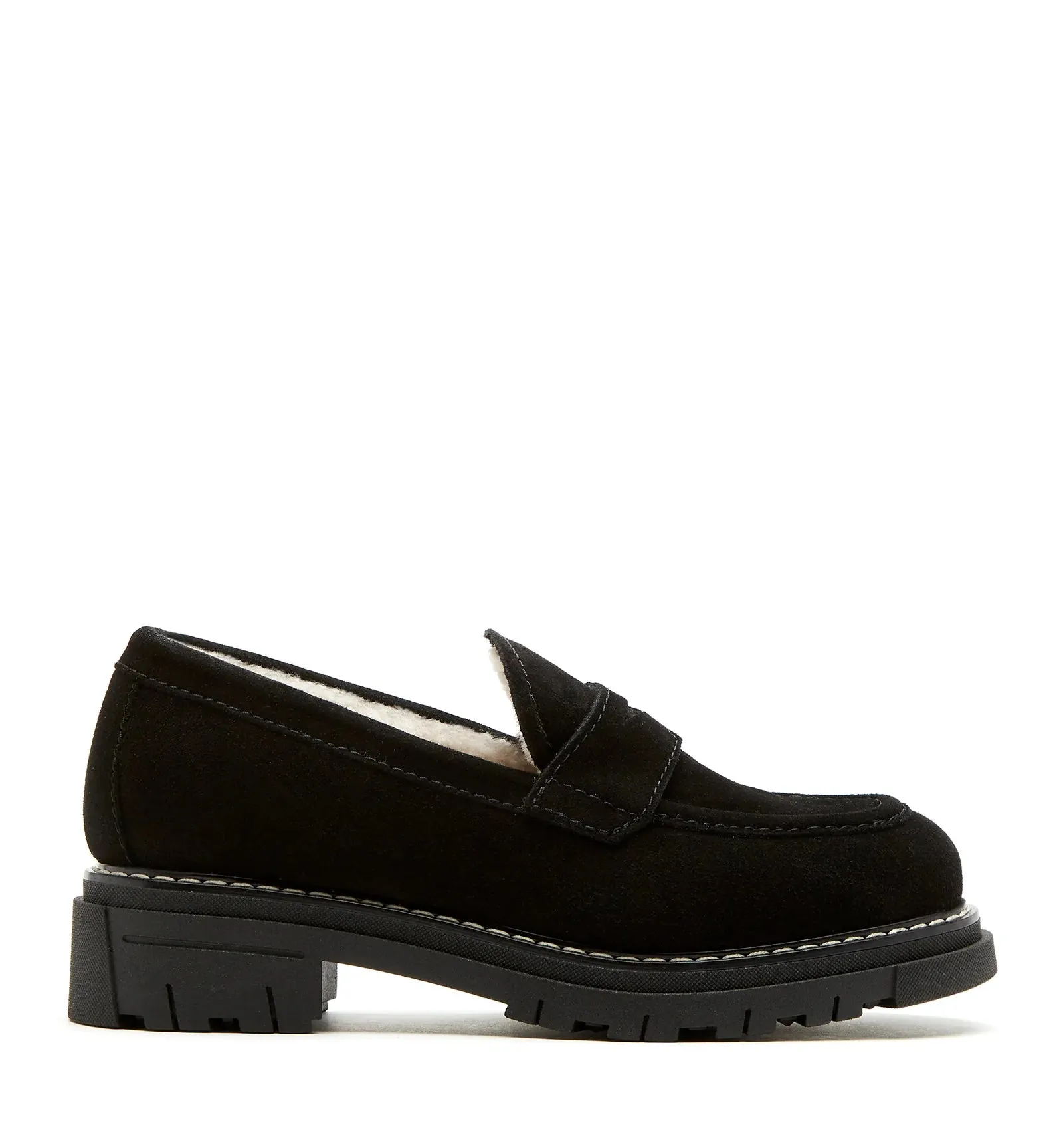 Devin Shearling Lined Loafer | Black