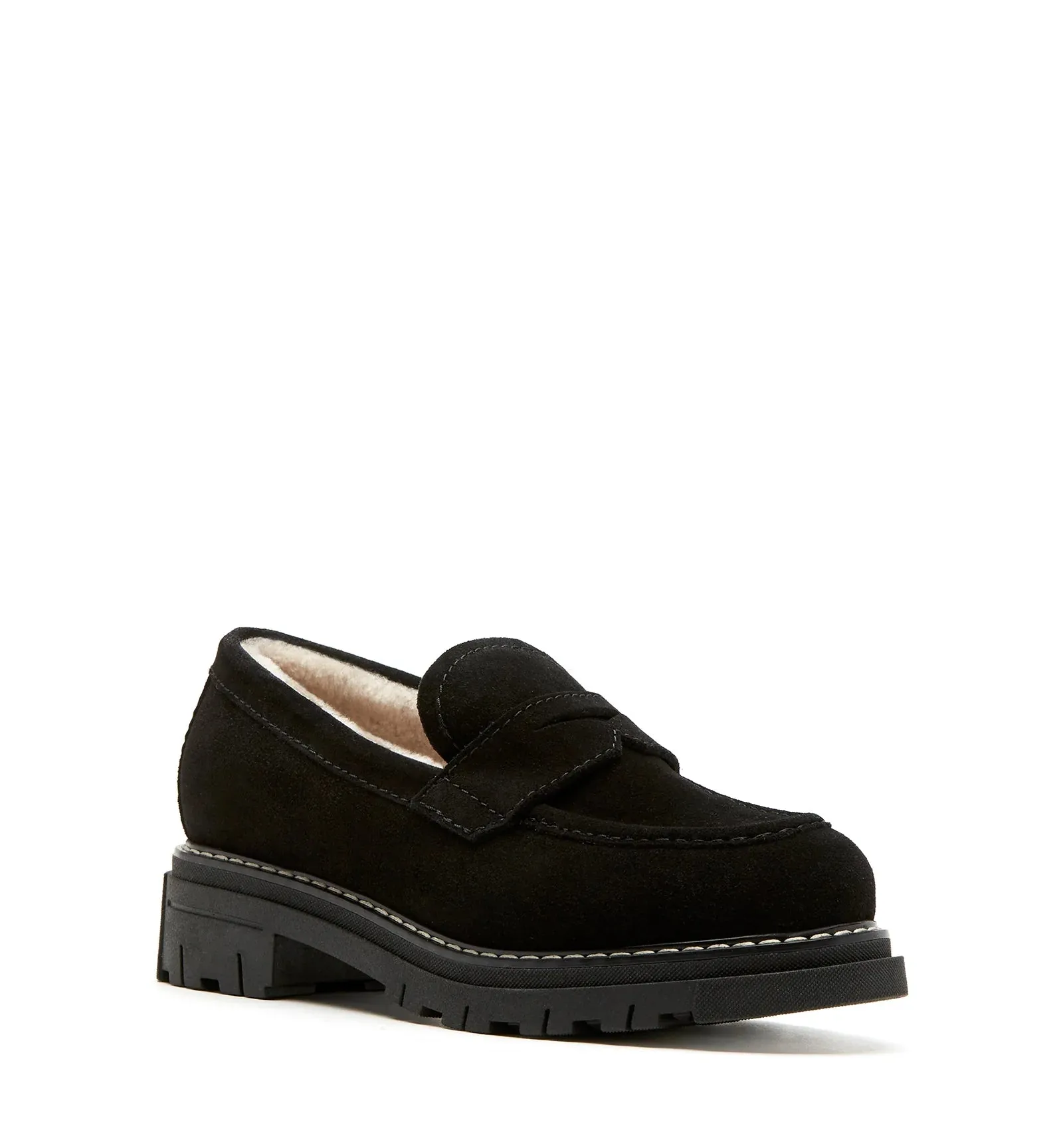 Devin Shearling Lined Loafer | Black