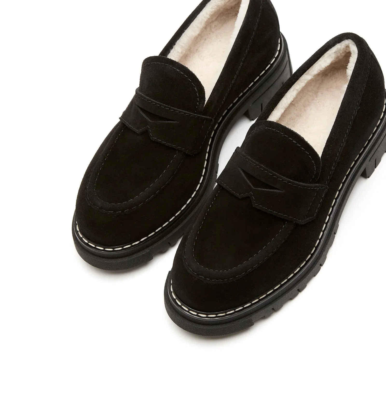 Devin Shearling Lined Loafer | Black