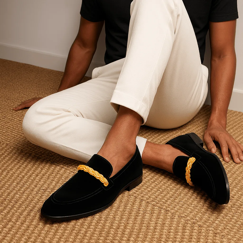 Domoir | Suede Ribbon Loafers