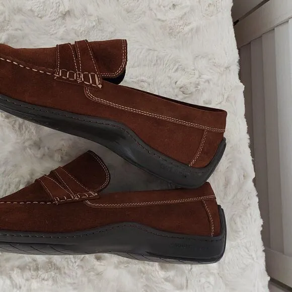 Donald Pliner Endo Brown Suede Loafers Size 10.5