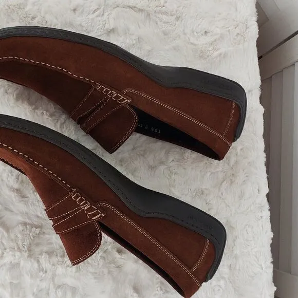 Donald Pliner Endo Brown Suede Loafers Size 10.5