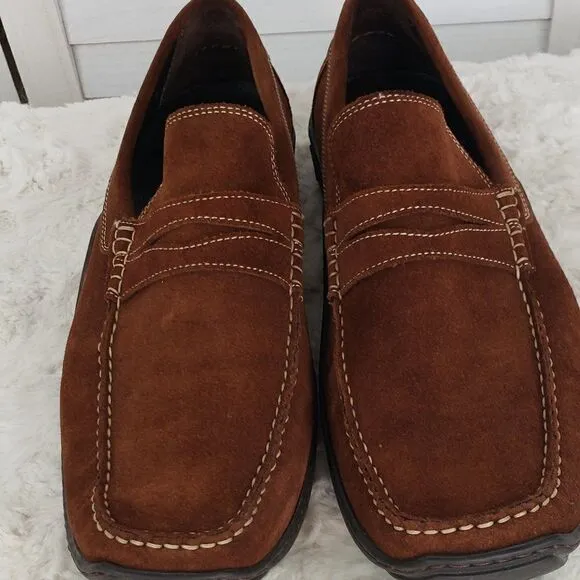 Donald Pliner Endo Brown Suede Loafers Size 10.5