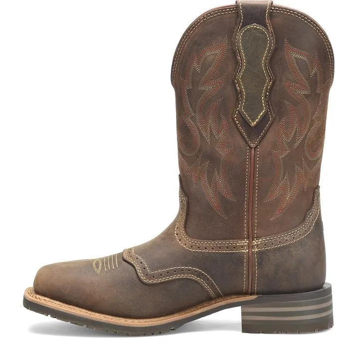 Double H Men's Cascade 11" Wide Square Toe Roper Western Work Boot -Brown- DH4160
