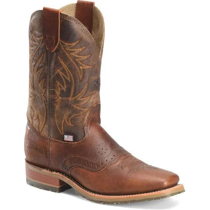 Double H Men's Feller 11" Square Toe Western Work Boot -Brown- DH4653