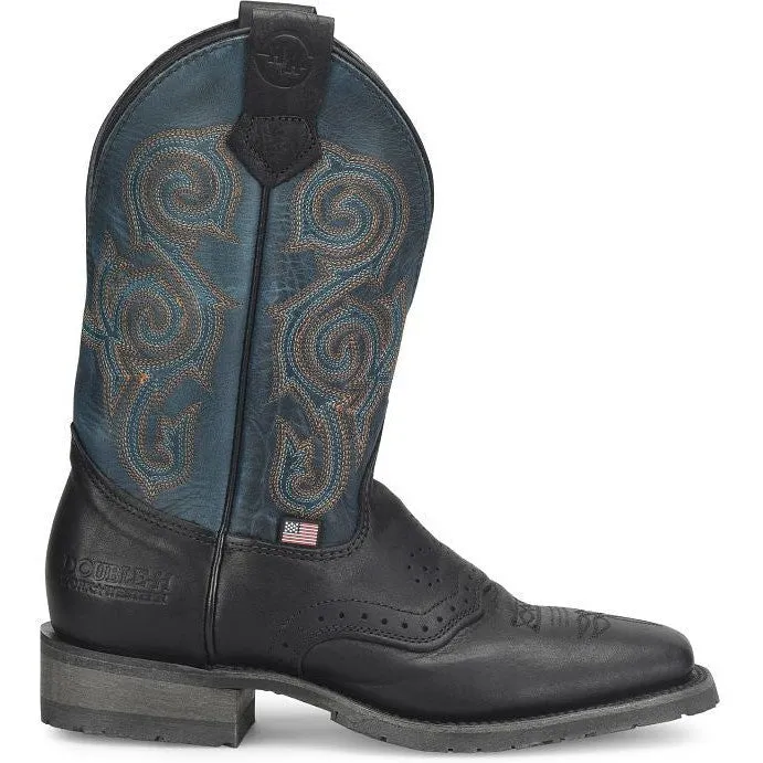 Double H Men's Nolen 11" Square Toe Roper Western Classic Boot- Black- DH4660