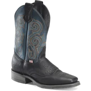 Double H Men's Nolen 11" Square Toe Roper Western Classic Boot- Black- DH4660