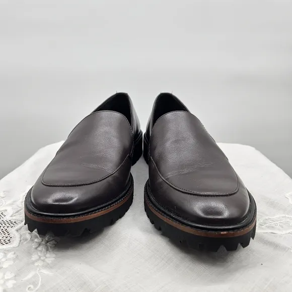 Ecco Incise Tailored Loafer Shale Brown Size 7 EUC