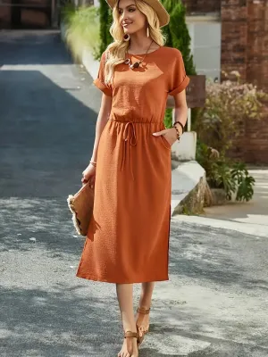 Effortless Midi Dress with Adjustable Waist
