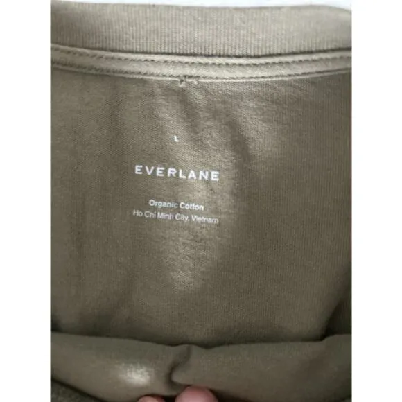 Everlane The Organic Cotton Waisted Midi Dress in Kalamata Olive Women's Large