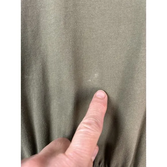 Everlane The Organic Cotton Waisted Midi Dress in Kalamata Olive Women's Large