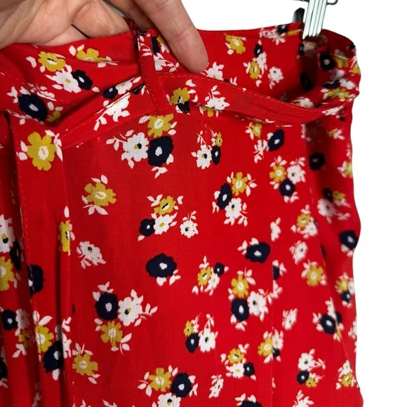 Faithfull The Brand | Celeste Wrap Midi Skirt in Red Floral Small/US 4