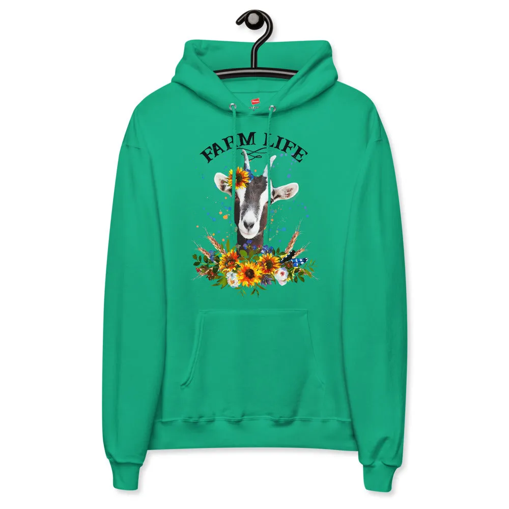 Farm Life Goat Unisex Fleece Hoodie
