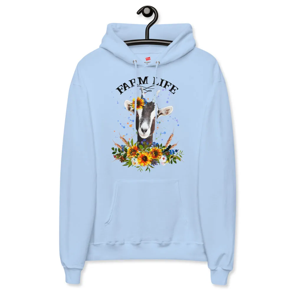 Farm Life Goat Unisex Fleece Hoodie