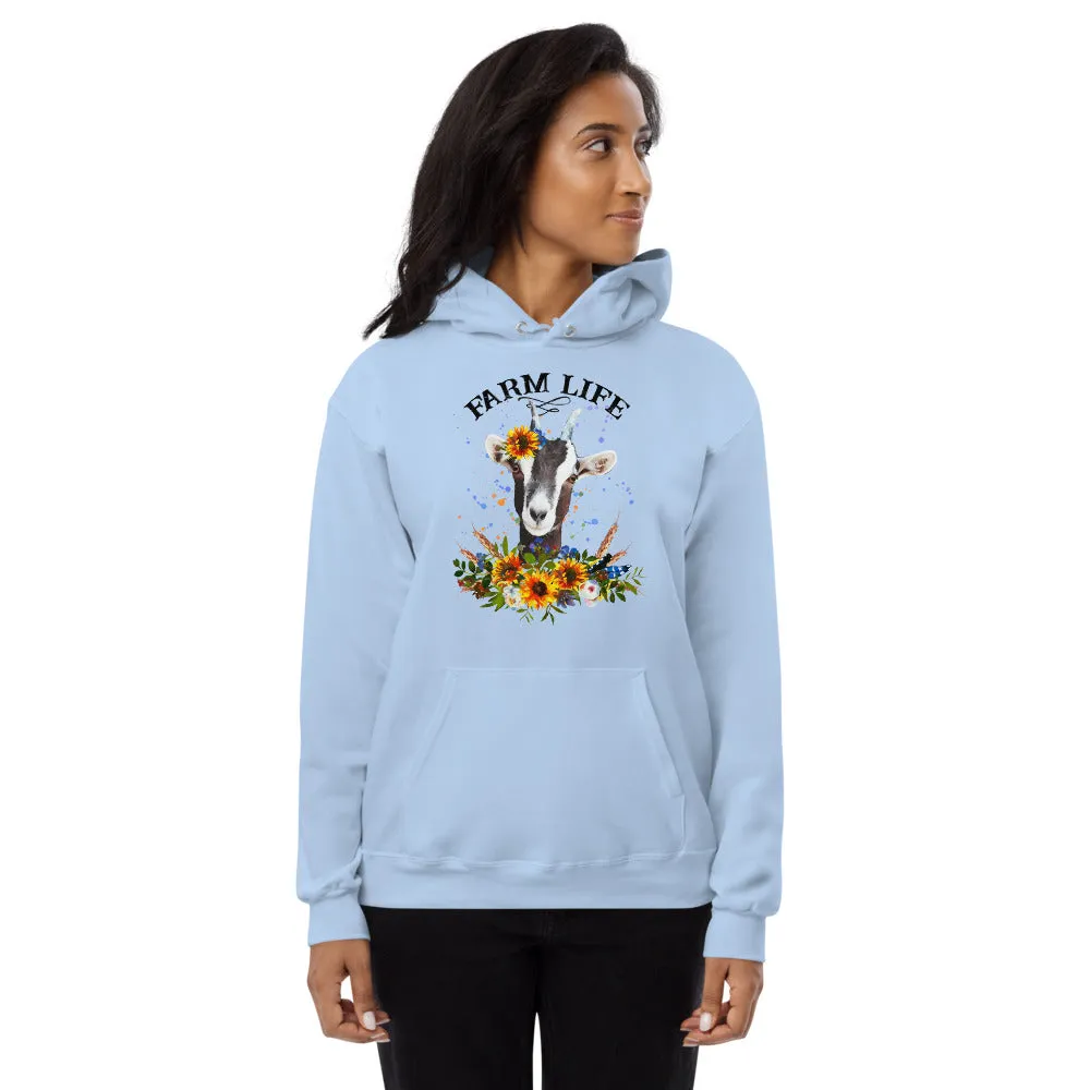 Farm Life Goat Unisex Fleece Hoodie