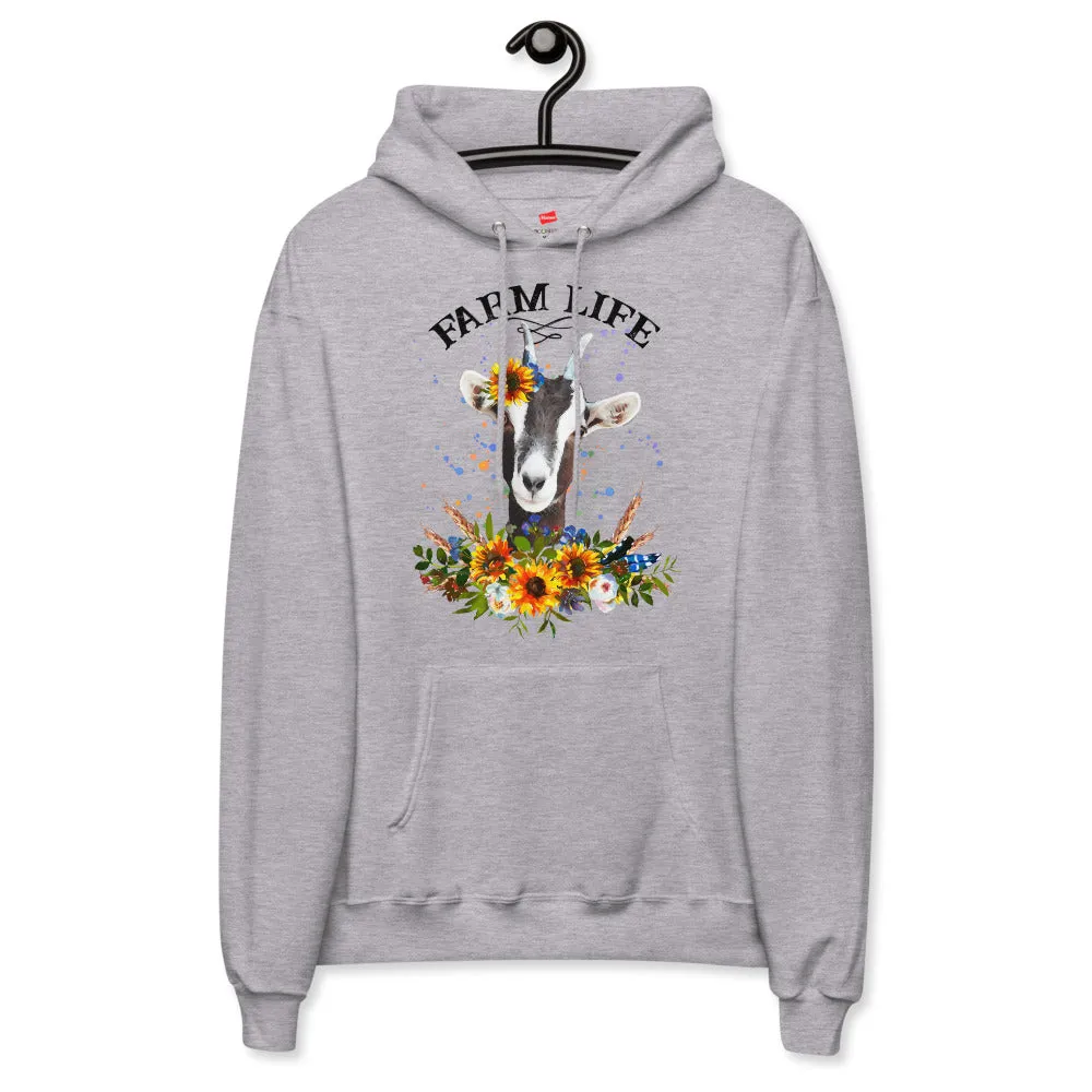 Farm Life Goat Unisex Fleece Hoodie