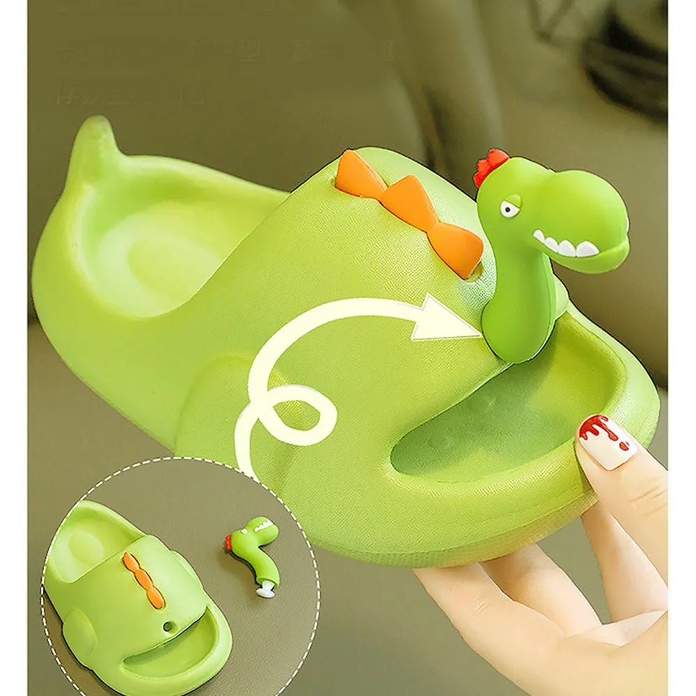 Fluoroscent 3d Long Neck Dino Slip on Clogs, Summer/Monsoon all season Footwear for Toddlers & Kids