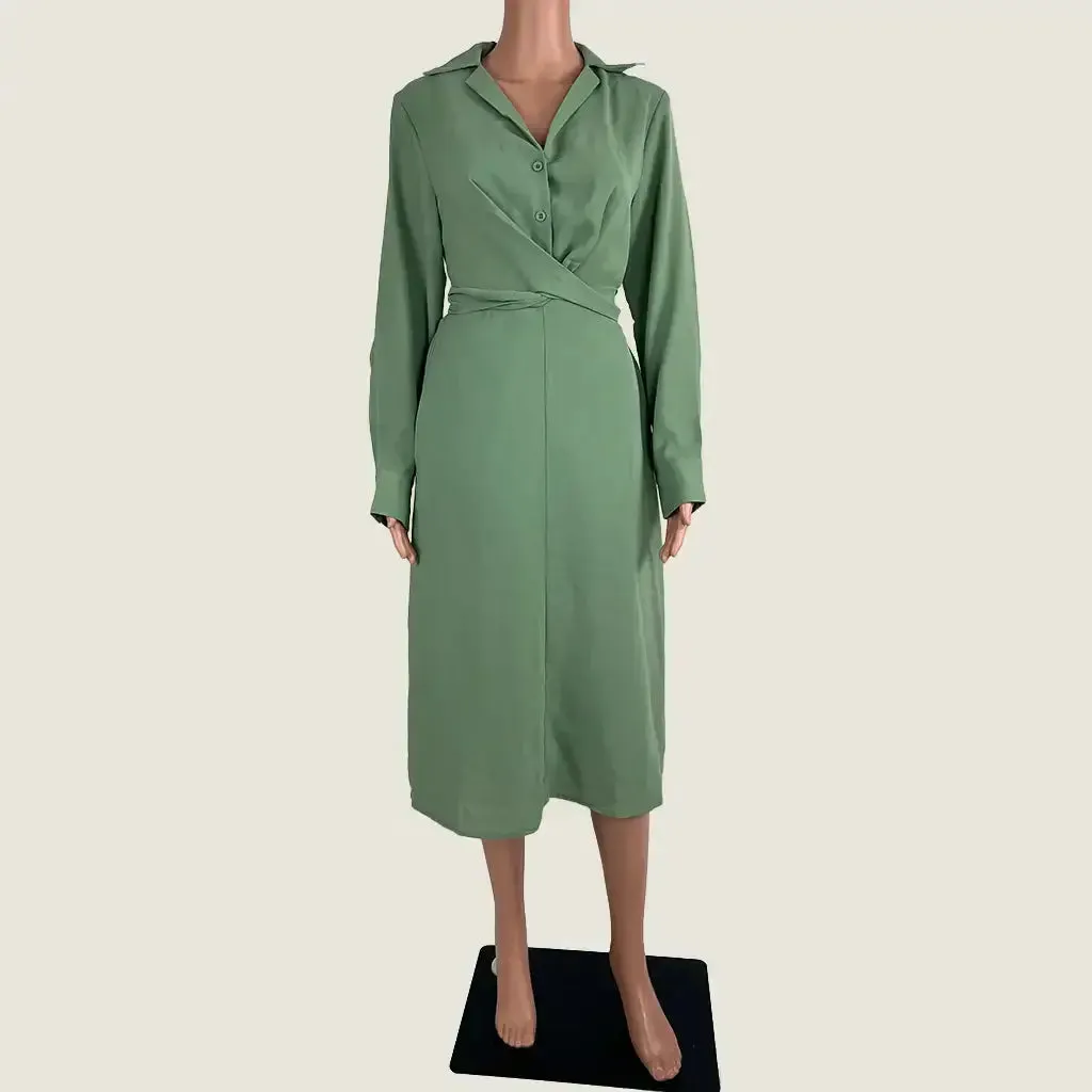 Forcast Elaine Twisted Tie Front Dress 8