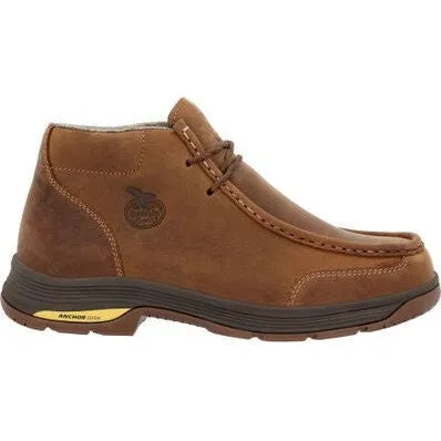 Georgia Men's Athens Superlyte 5" Alloy Toe Waterproof Wallabee Boot- Brown- GB00647