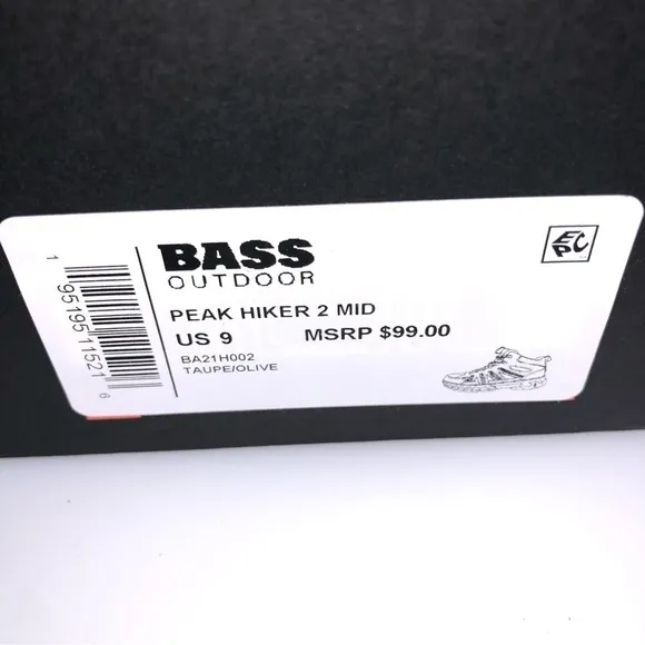GH Bass Outdoor Men's Peak Hiker 2 Mid Boots Taupe Olive Black 9
