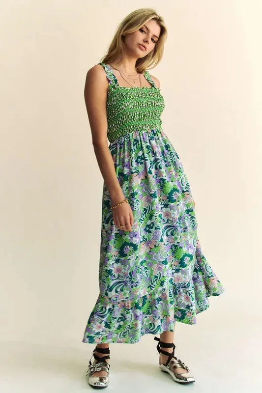 Going Green Strappy Midi Dress