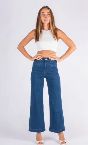 Goldie Wide Leg Jean Dark Blue