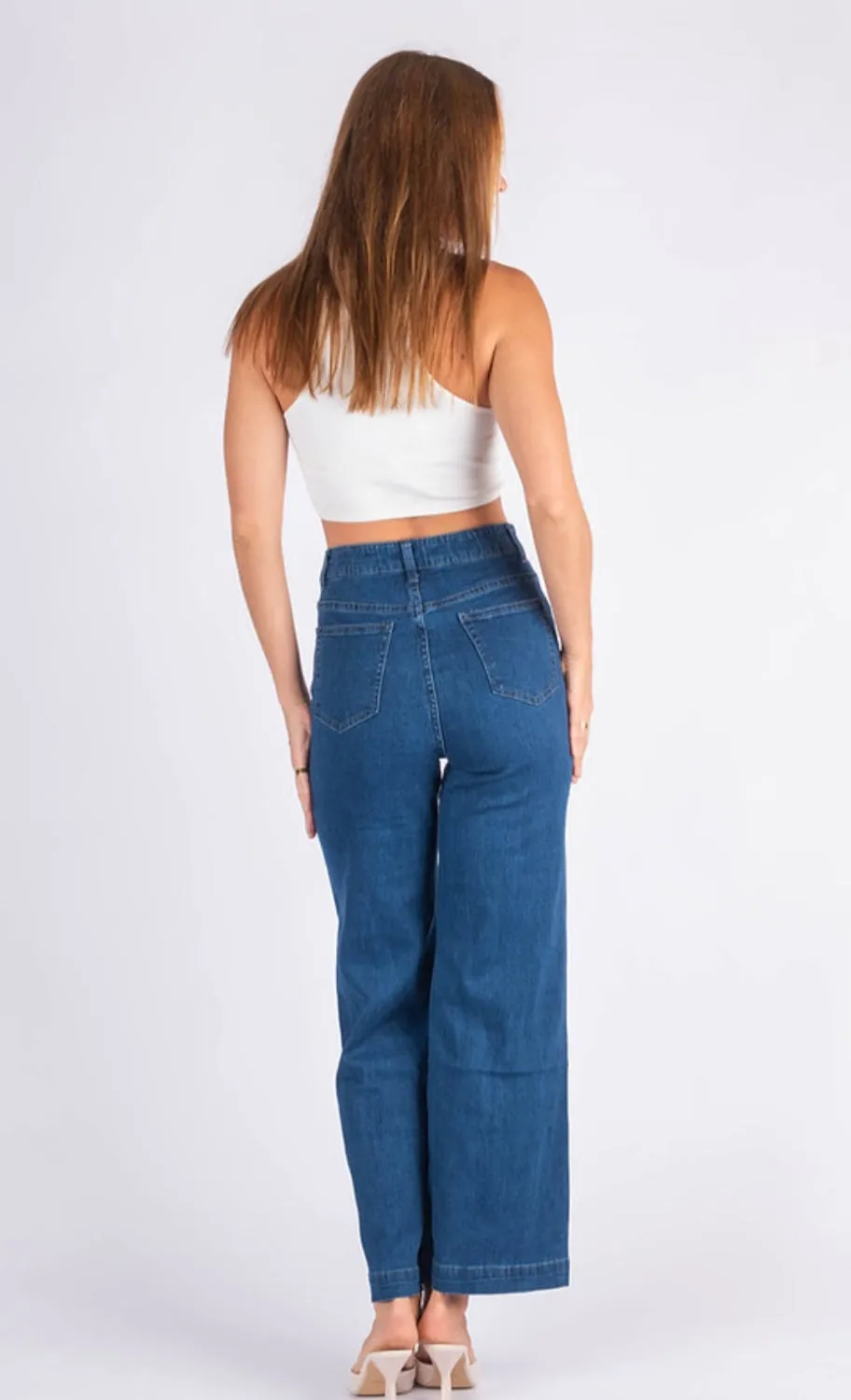 Goldie Wide Leg Jean Dark Blue
