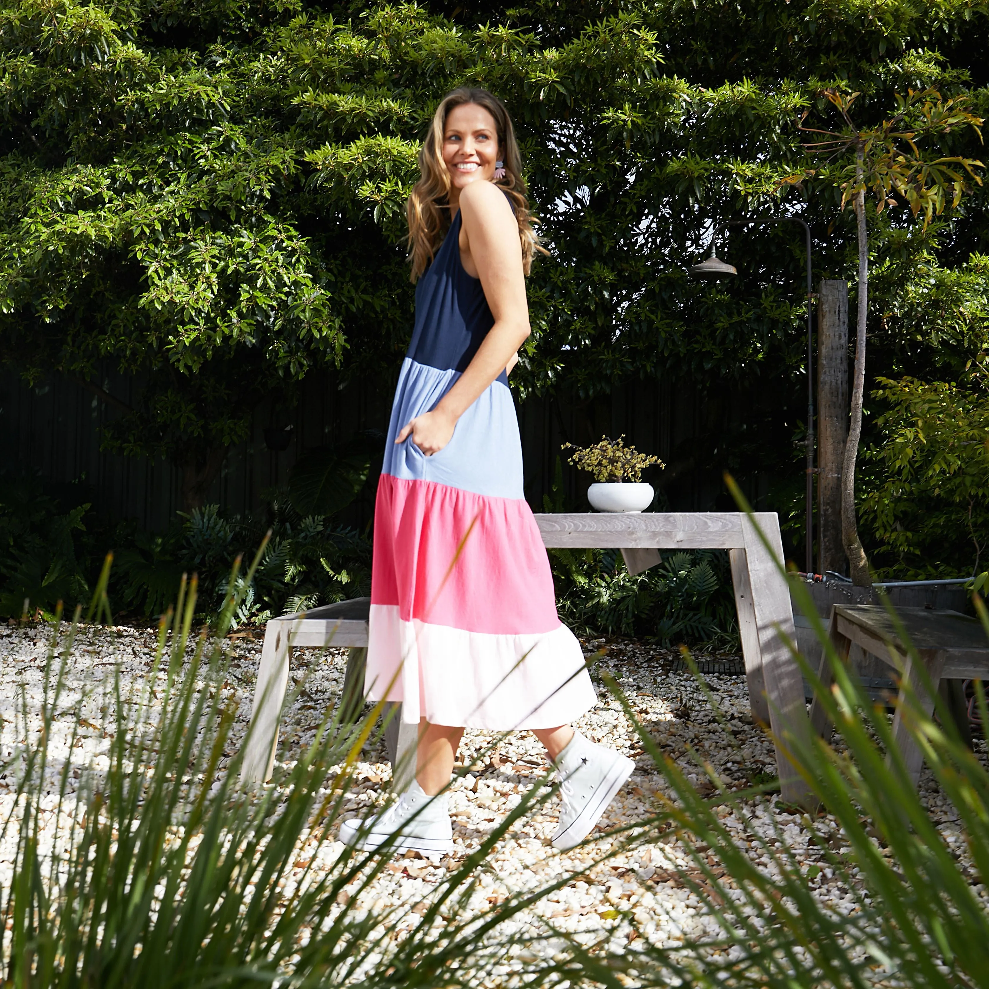 Gradient tiered dress
