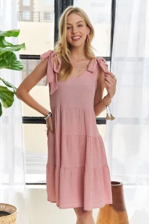 Hazel Blues® |  ADORA V-Neck Tie Shoulder Dress