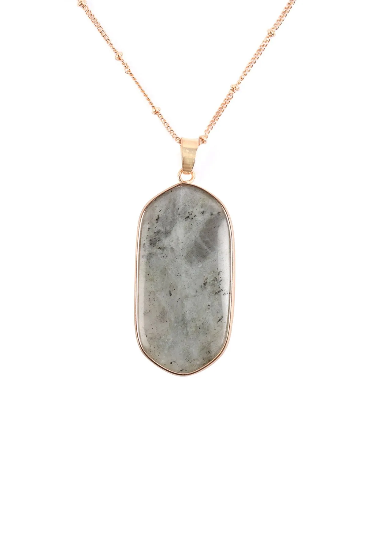Hdn3184 - Stone Pendant Charm Necklace