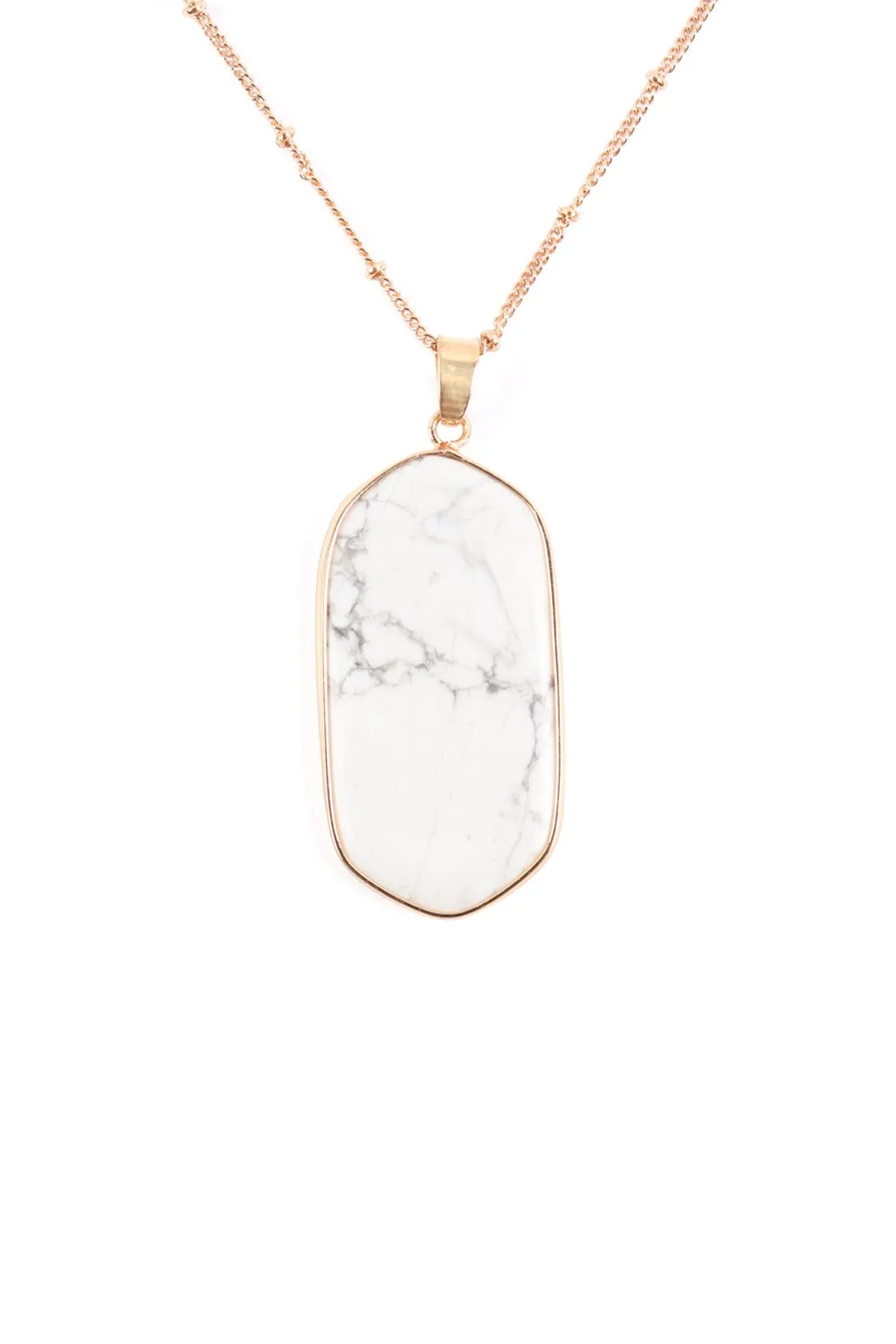 Hdn3184 - Stone Pendant Charm Necklace