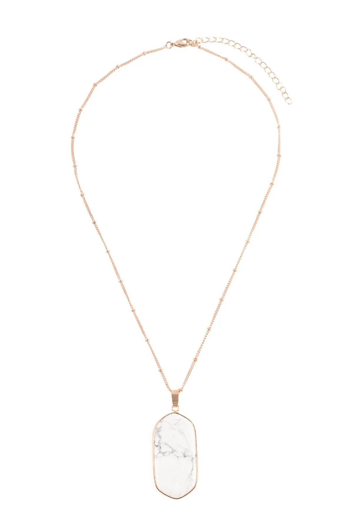 Hdn3184 - Stone Pendant Charm Necklace