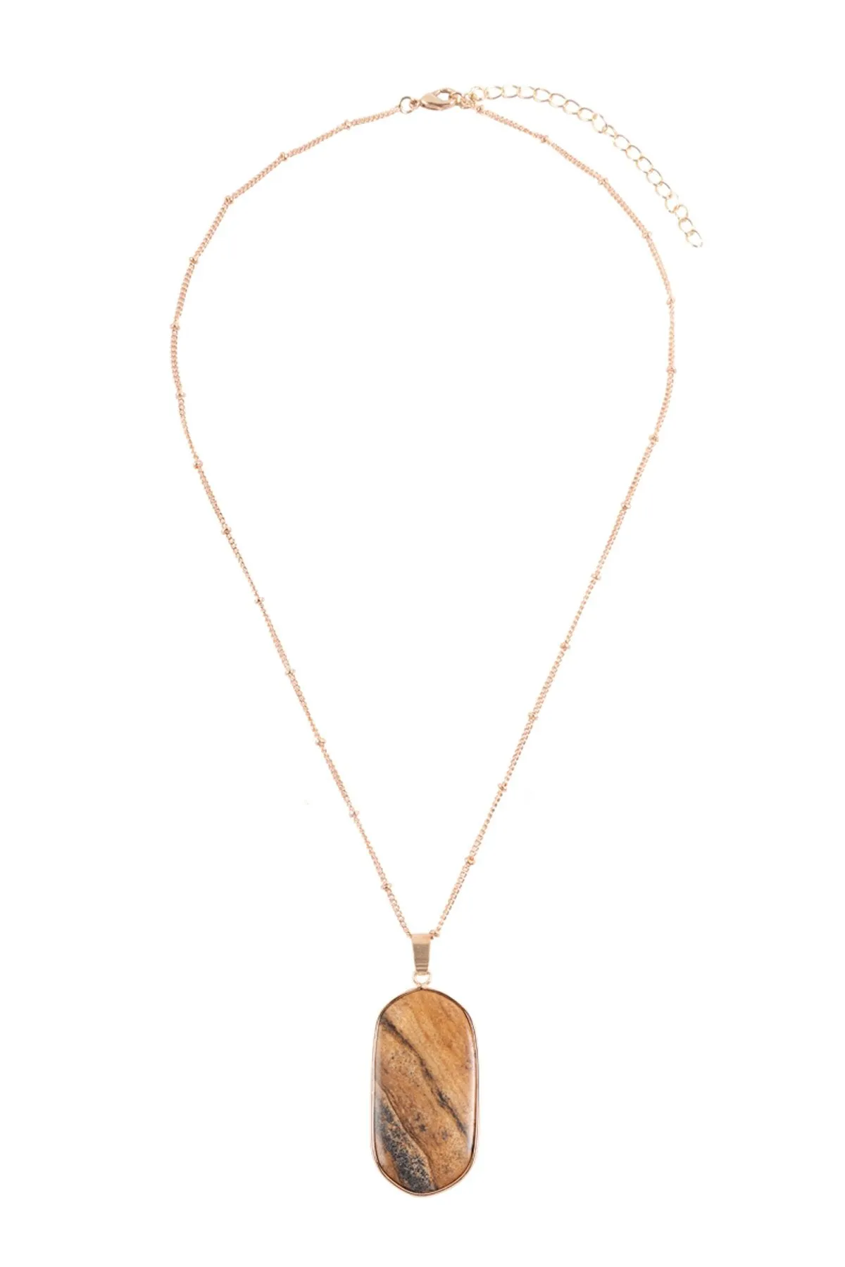 Hdn3184 - Stone Pendant Charm Necklace