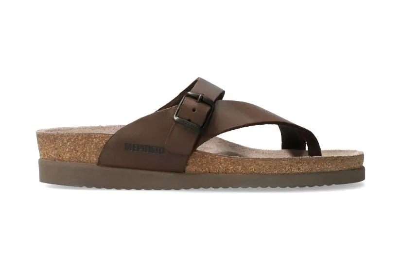 'Helen' women's thong slide sandal -brown