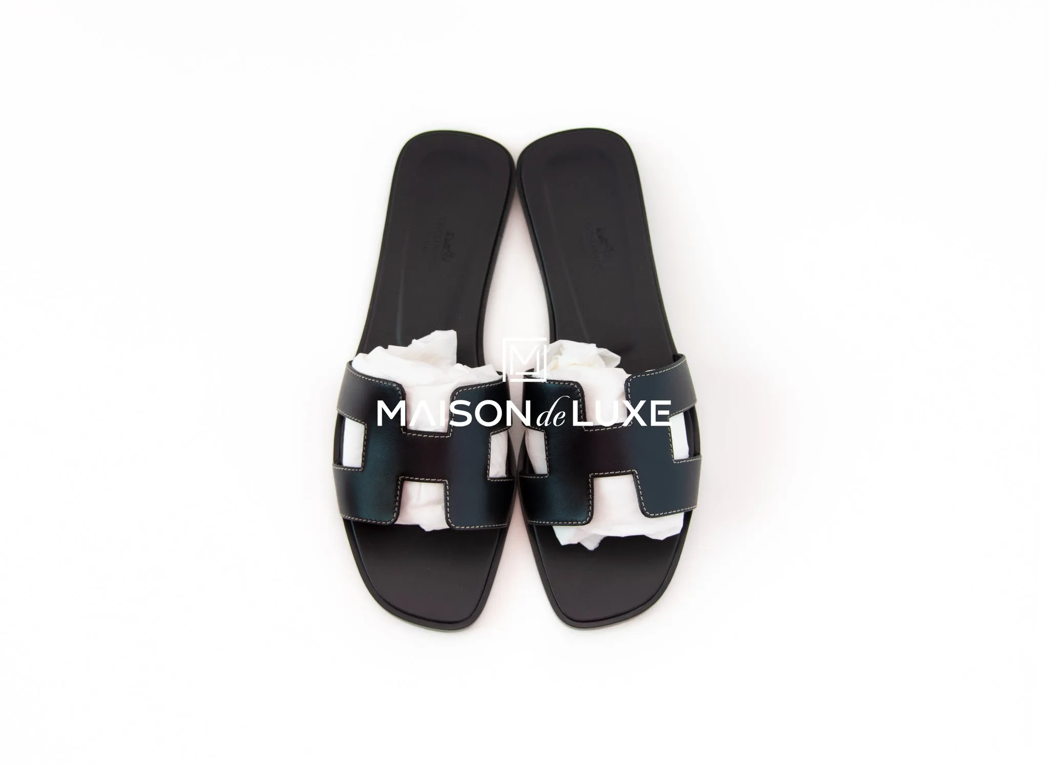 Hermes Women's Black Oran Sandal 39