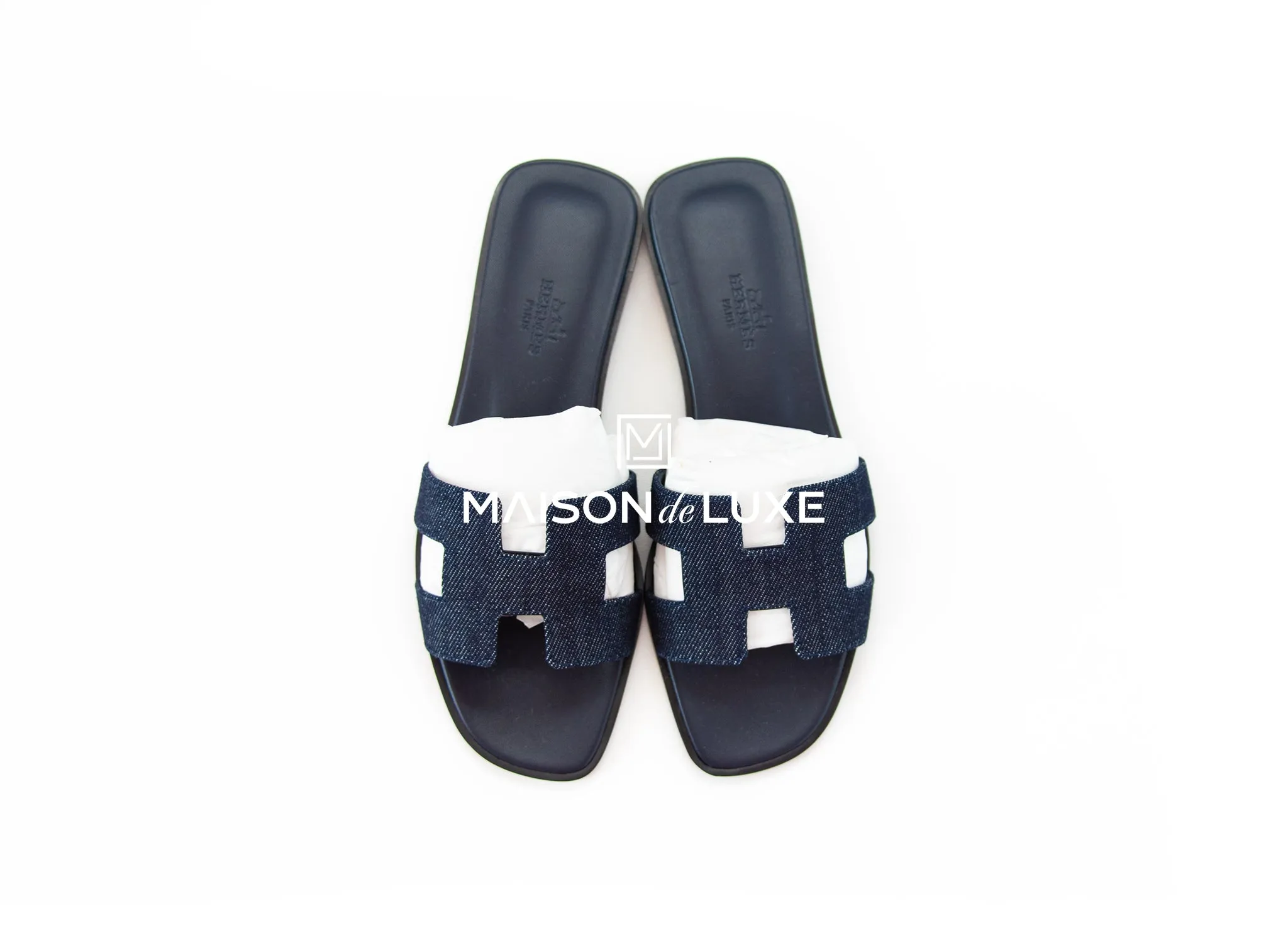 Hermes Women's Denim Blue Brut Oran Sandal 36