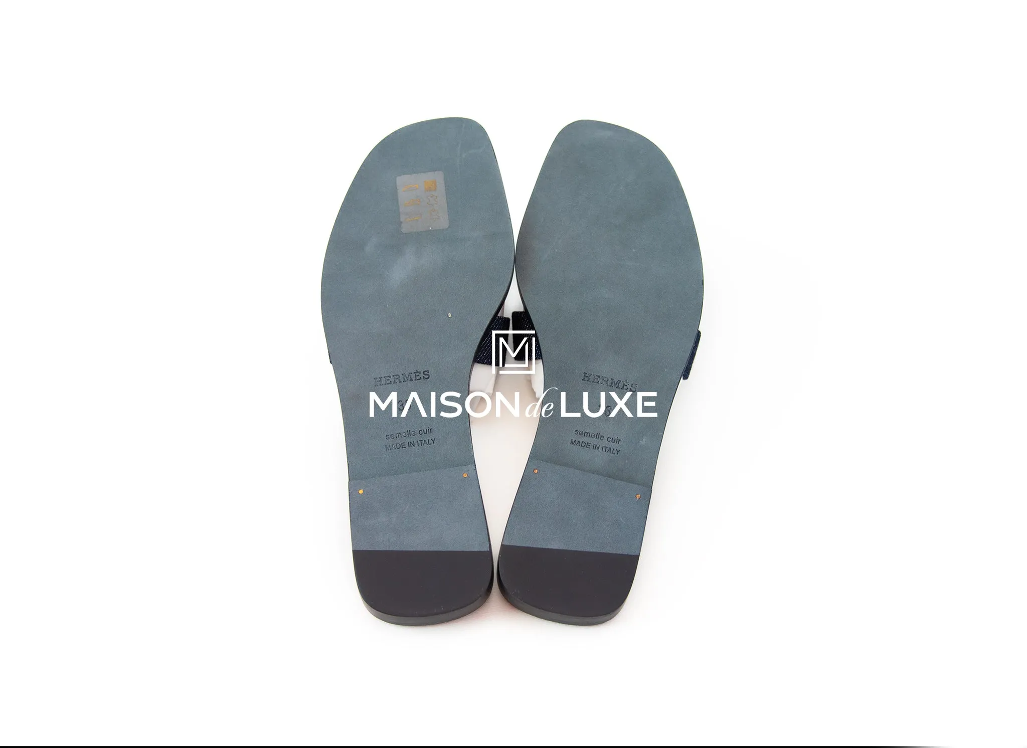 Hermes Women's Denim Blue Brut Oran Sandal 36